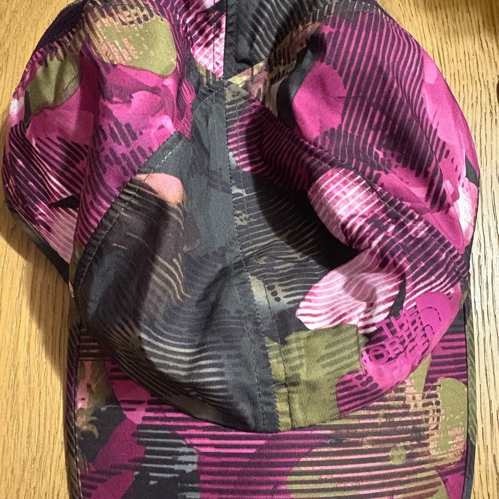 The North Face Pink Camo Baseball Cap with Olive Accents - Picture 7 of 7